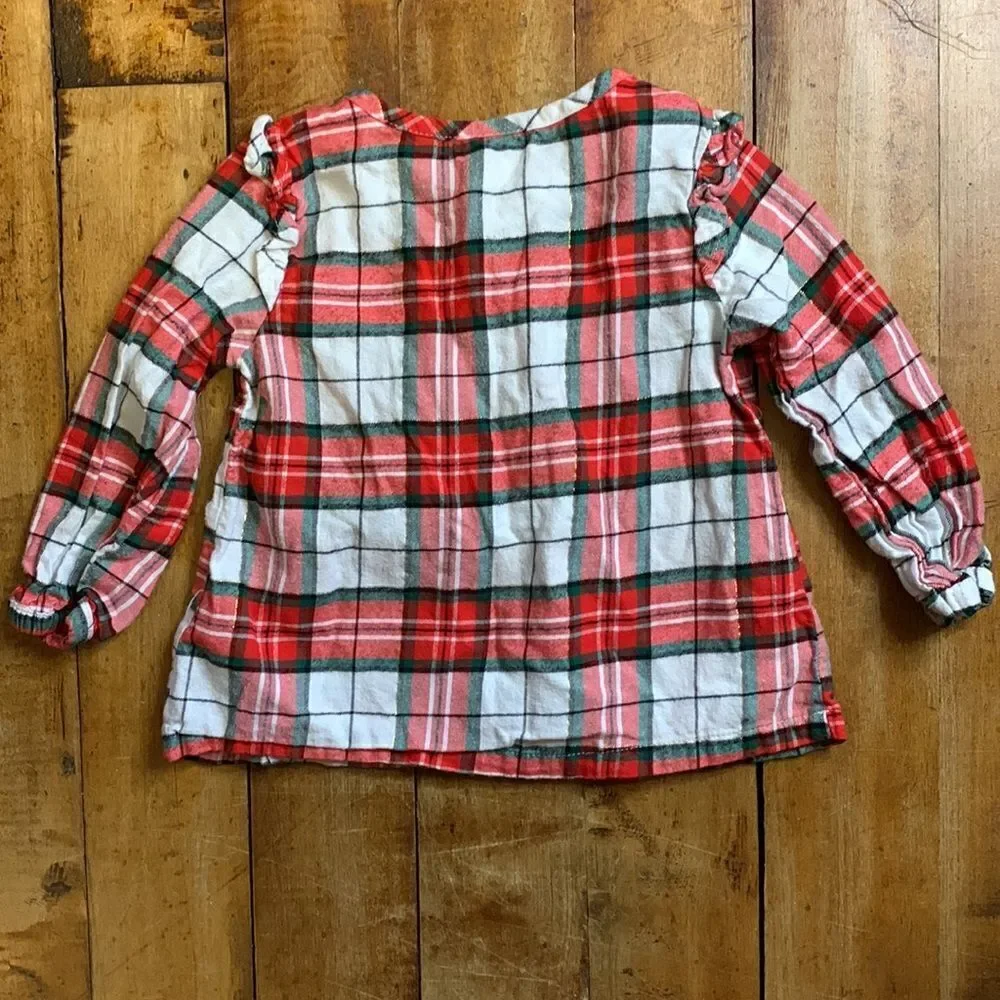 Carters plaid shirt 18 months Christmas red green gold festive holiday